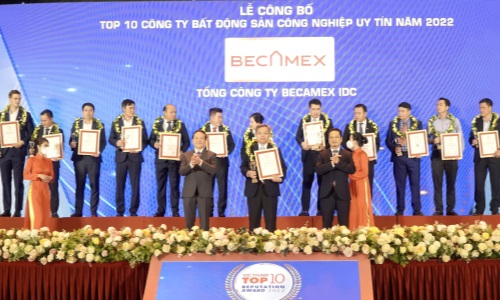 Becamex IDC liên tiếp 2 năm đạt danh hiệu công ty bất động sản công nghiệp uy tín nhất Việt Nam
